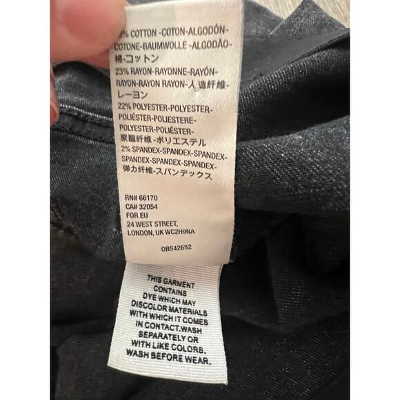 Free People High Rise Black Flare Jeans Size 29 | Festival Boho Raw‎ Hem Stretch - Picture 8 of 8